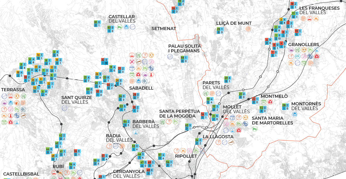 [Mapa] Estudis de Formació Professional al Vallès