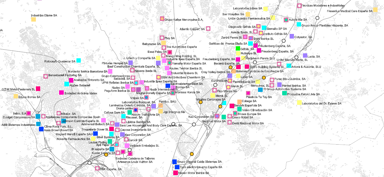[Mapa] Les majors empreses del Vallès