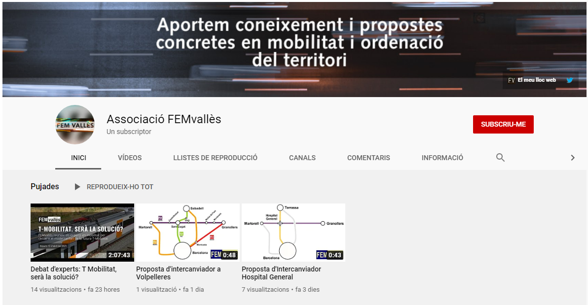 Nou canal de Youtube de FEMvallès