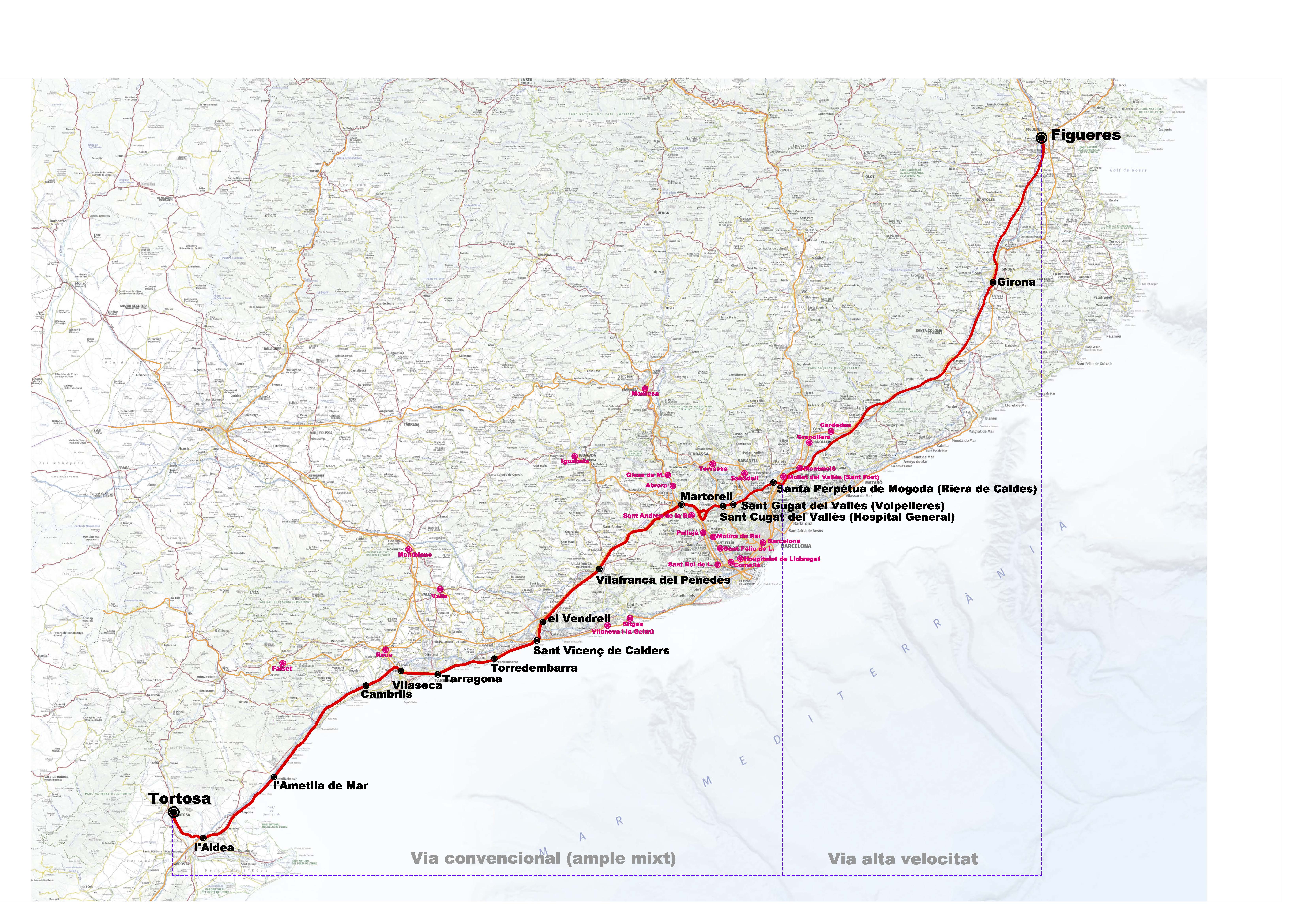 femVallès proposa a la Generalitat una nova línia de tren entre Tortosa i Figueres