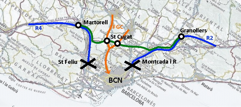 Davant les properes afectacions per les obres a Rodalies, PTP i femVallès insten a la Generalitat i al Ministeri a acordar la construcció dels intercanviadors de St. Cugat