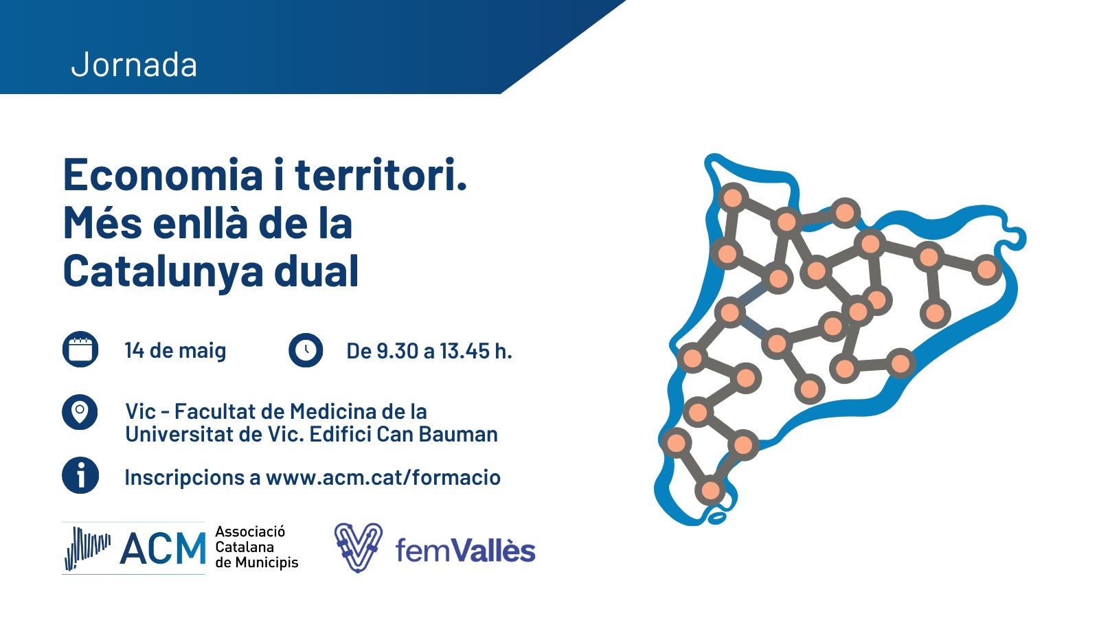 Catalunya s’ha construït des d’una visió dual que separa la Barcelona metropolitana i la resta del territori català. Un marc mental que ni s’ajusta a la veritable realitat territorial, ni respon a les necessitats d’un país que necessita de la concurrència de tota la seva diversitat territorial, social i econòmica per assumir els reptes de present i de futur. L’ACM ha entomat l’objectiu de trascendir aquesta dualitat i contribuir a donar pas a una mirada diferent del país. Una visió interconnectada, equilibrada territorialment i allunyada de l’amenaça que sempre representa la concepció centralista del país i que avui simbolitza la idea de la Barcelona dels 5 milions. Aquest objectiu necessita proposta, aliances i visibilitat. La proposta s’ha de construir des del món local; des de la legitimitat que aporta la seva proximitat i la seva interpretació privilegiada de les necessitats i les potencialitats del territori. Generant aliances amb el teixit territorial de l’àmbit socioeconòmic per identificar les oportunitats per al desenvolupament cohesionat del país. I fent possible que aquesta visió es planti amb força com alternativa a la Catalunya dual que segrega, empobreix i invisibilitza la riquesa, la potencialitat i la realitat del país.